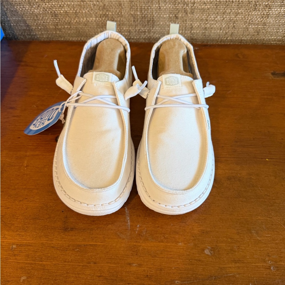 Hey Dude Wendy Chambray Bright White 7 womens